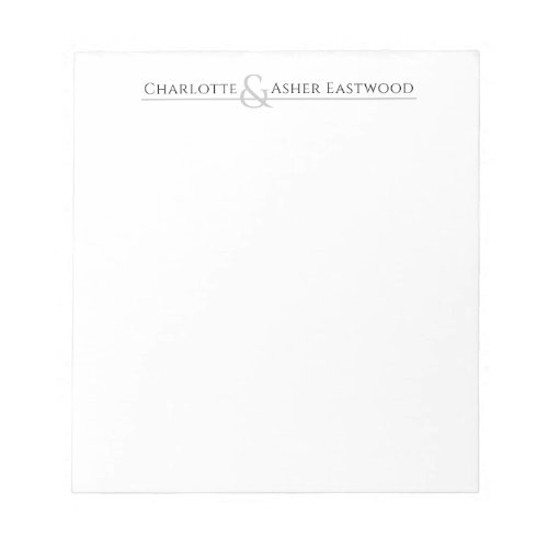 Personalized Couples Stationery Notepad