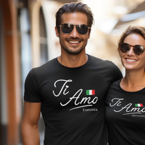 Personalized couples Ti Amo Script  T_Shirt