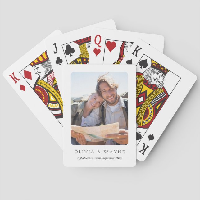 Personalized Couples Travel Hiking Backpacking  Poker Cards (Back)