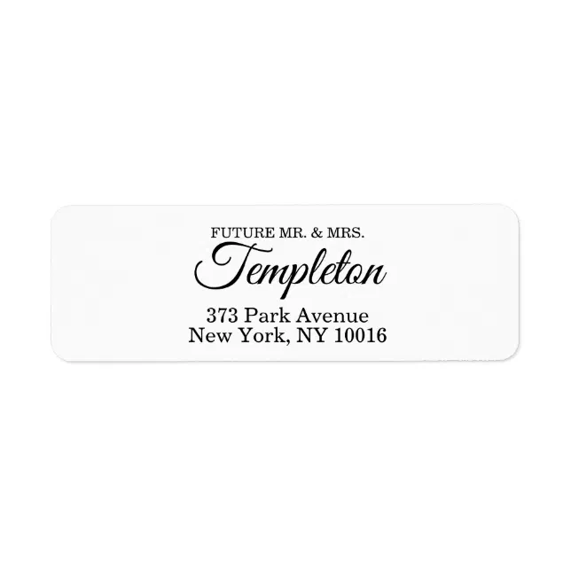 Personalized Couples Wedding Return Address Label Zazzle
