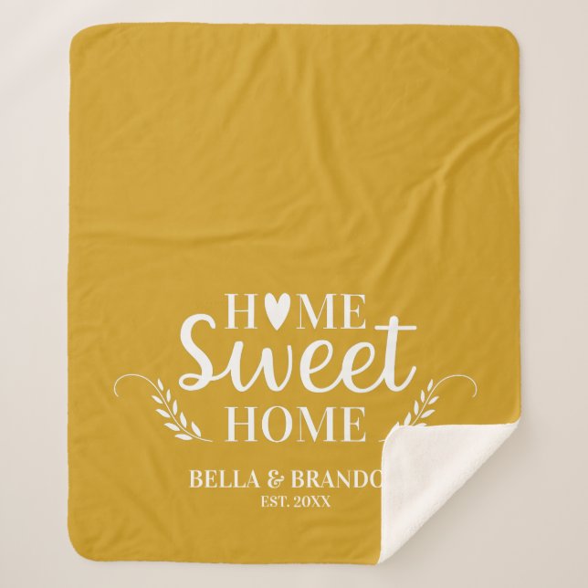 Personalized Couples Wedding Sherpa Blanket (Front)