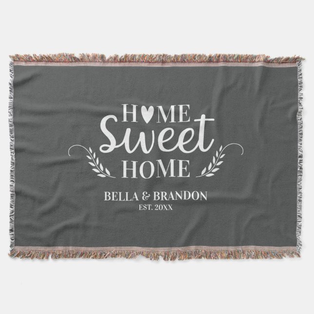 Personalized Couples Wedding Throw Blanket (Front)