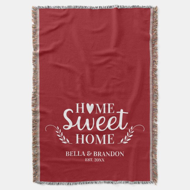 Personalized Couples Wedding Throw Blanket (Front Vertical)