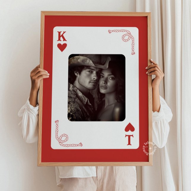 Personalized Couples Western Playing Card Gift Poster (Creator Uploaded)