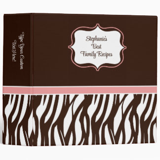 Personalized Coupon Organizer, Brown/Pink Zebra Binder