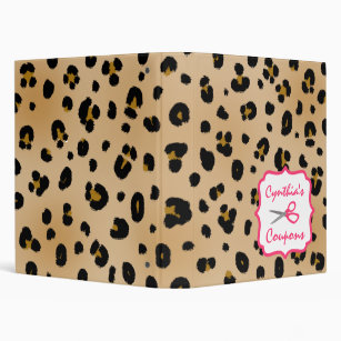 Personalized Coupon Organizer - Leopard Binder