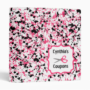 Personalized Coupon Organizer - Paint splatter 3 Ring Binder