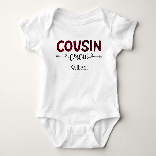 Personalized Cousin Crew Family Matching Baby Bodysuit (Front)