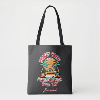 Personalized cousin crew family reunion tote bag