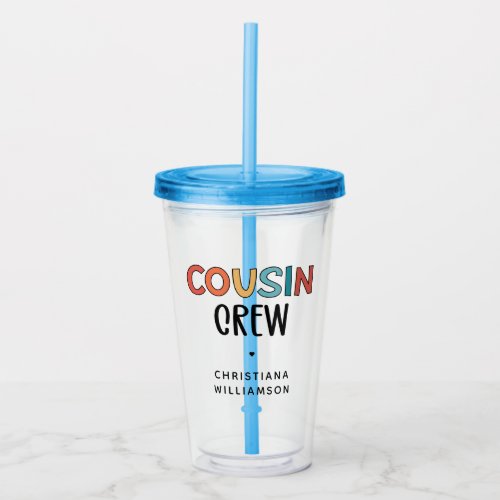 Personalized Cousin Crew Matching Cousins Gift Acrylic Tumbler