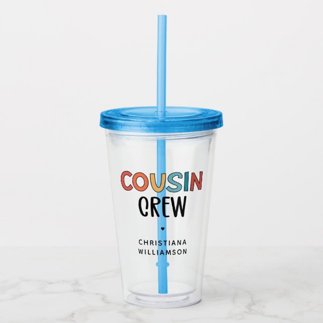 Personalized Cousin Crew Matching Cousins Gift Acrylic Tumbler (Front)