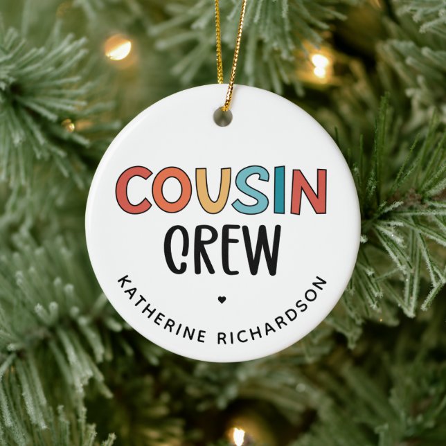 Personalized Cousin Crew Matching Cousins Gift Ceramic Ornament (Tree)