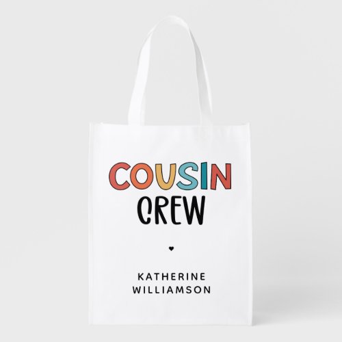 Personalized Cousin Crew Matching Cousins Gift Grocery Bag