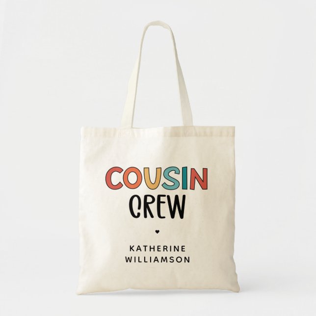 Personalized Cousin Crew Matching Cousins Gift Tote Bag (Front)