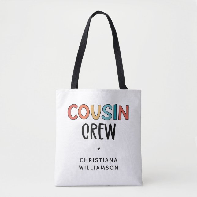 Personalized Cousin Crew Matching Cousins Gift Tote Bag (Front)