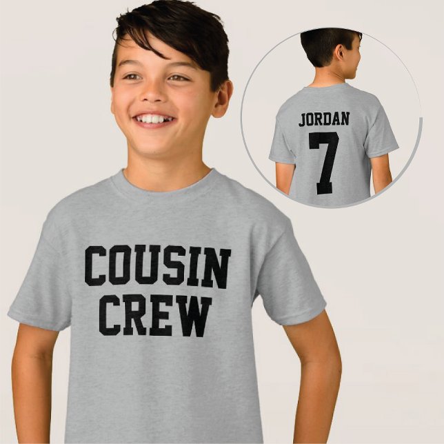 Personalized Cousin Crew Sporty Style T-Shirt (Creator Uploaded)