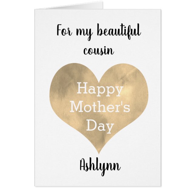 Personalized Cousin Mother's Day Cards (Front)