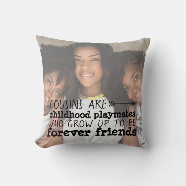 Personalized Cousin Photo Pillow (Front)