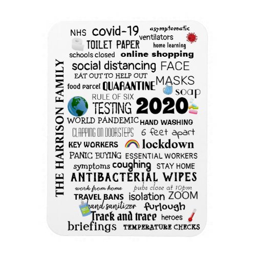 Personalized Covid_19 World Pandemic Commemorative Magnet