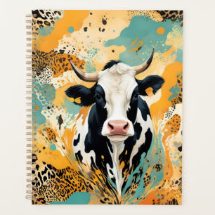 Personalized Cow Animal Print Planner