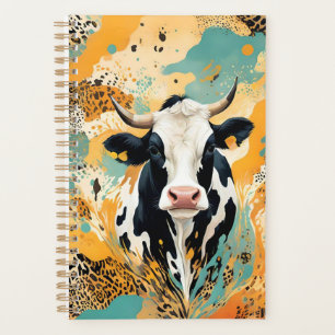 Personalized Cow Animal Print Planner