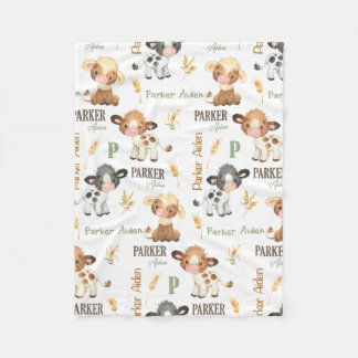 Personalized Cow Baby Blanket | 30x40 Fleece