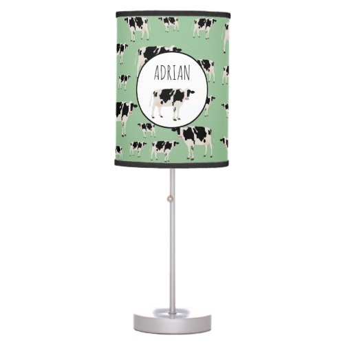 Personalized Cow Farm Animal Pattern Table Lamp