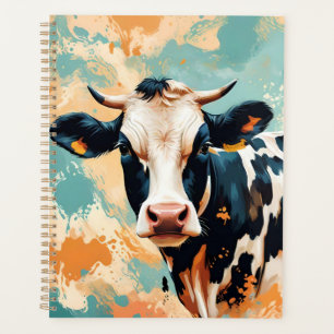 Personalized Cow Portrait Color Splash Planner