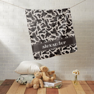 Personalized Cow Print Baby Blanket