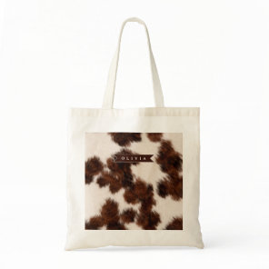 Personalized Cow Print Cowgirl Western Style Gift Tote Bag