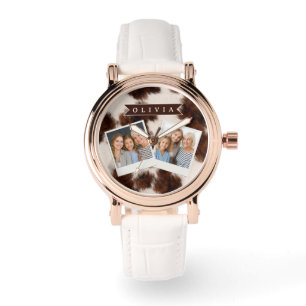 Personalized Cow Print Cowgirl Western Style Gift Watch