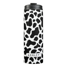 Personalized Cow Print Thermal Tumbler