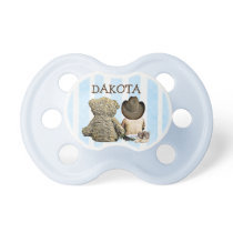 Personalized Cowboy and Teddy Bear Baby Pacifier Personalized Cowboy and Teddy Bear Baby Pacifier