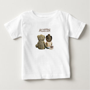 Personalized Cowboy and Teddy Bear Baby Tee