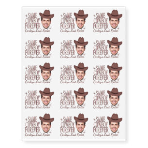 Personalized Cowboy Bachelorette with Photo & Name Temporary Tattoos