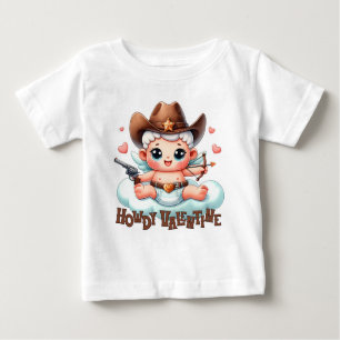 Personalized Cowboy Cupid Valentine Baby T-Shirt