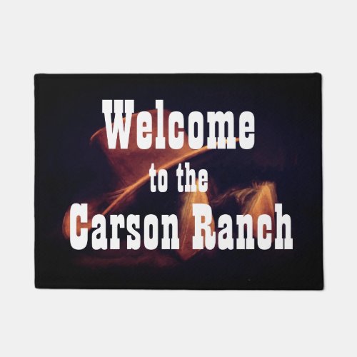 Personalized Cowboy Hat and Boots Doormat