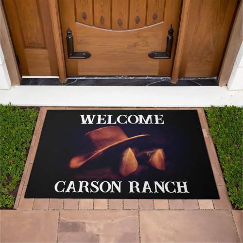Personalized Cowboy Hat and Boots Doormat