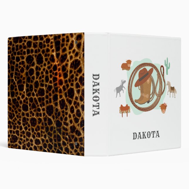 Personalized Cowboy Kid's  3 Ring Binder (Background)