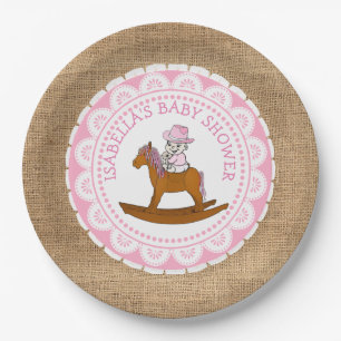Personalized Cowgirl Baby Shower Paper Plates