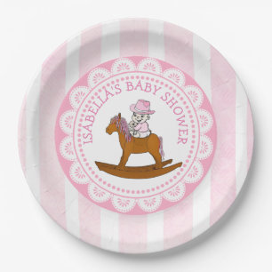 Personalized Cowgirl Baby Shower Paper Plates