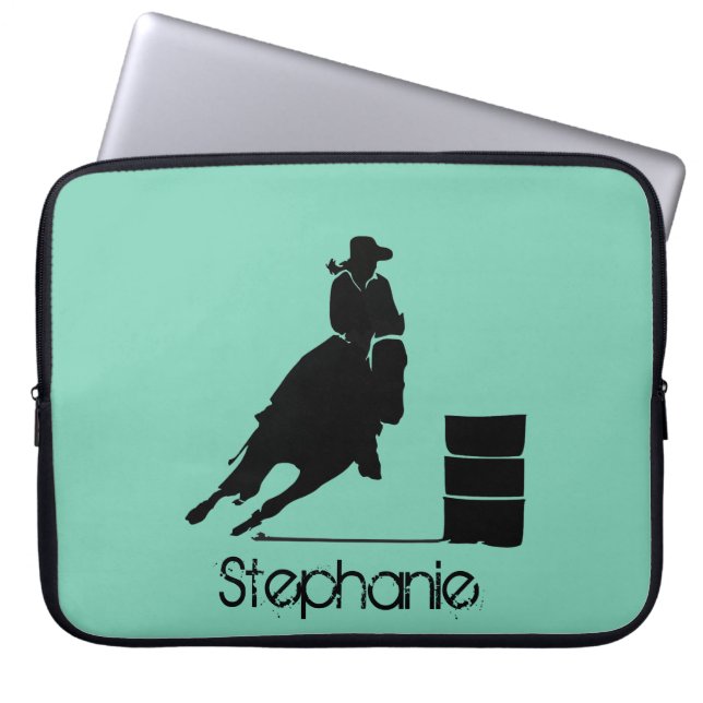 Personalized Cowgirl Barrel Racer Laptop Sleeve (Front)