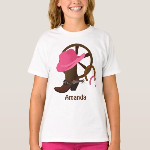 Personalized Cowgirl Basic T_shirt