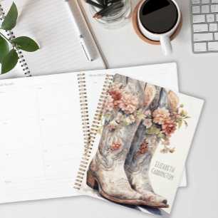 Personalized Cowgirl Boots Planner - Great Gift