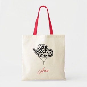 Personalized Cowgirl Hat Bachelorette Tote Bag 