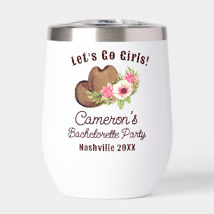 Personalized Cowgirl Let's Go Girls Bachelorette Thermal Wine Tumbler