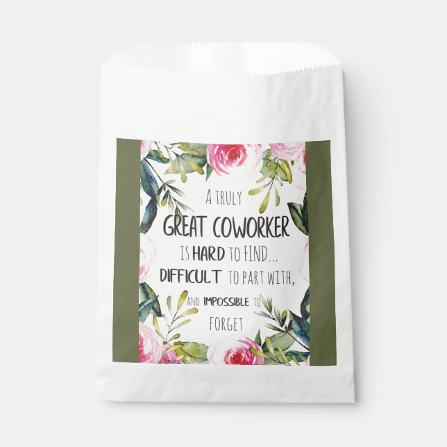 Personalized Coworker Birthday Merry Christmas Favor Bag (Front)