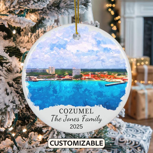 Personalized Cozumel Ornament, Mexico Ceramic Ornament (Creator Uploaded)