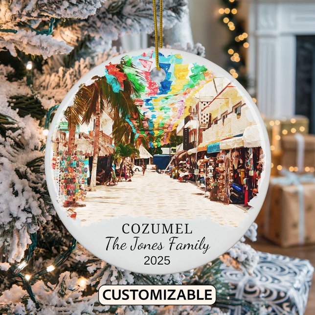 Personalized Cozumel Ornament, Mexico Ceramic Ornament (Creator Uploaded)