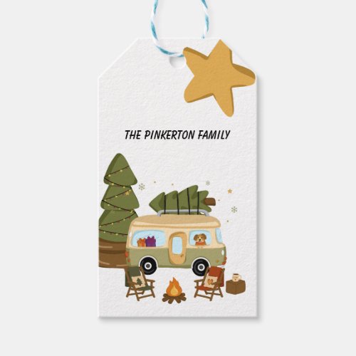 Personalized Cozy Christmas Camper Gift Tags